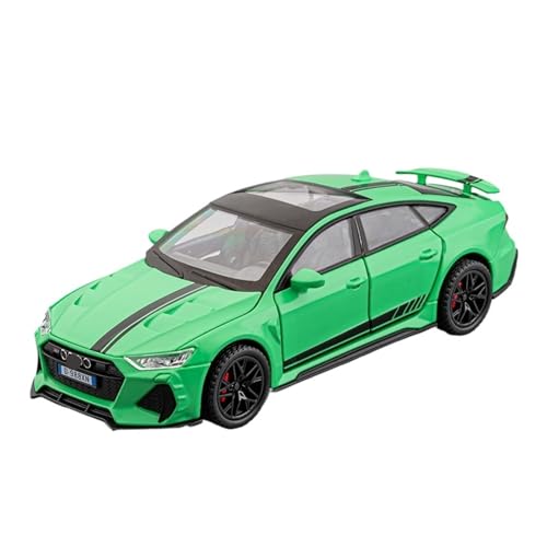 GUOLAIXIANG Für RS7 1:32 Simulation Und Exquisite Gold Track Version Sound Und Licht Feedback Auto Modell 6 Tür Offene Auto Sammlung Modell Ornament(Green) von GUOLAIXIANG