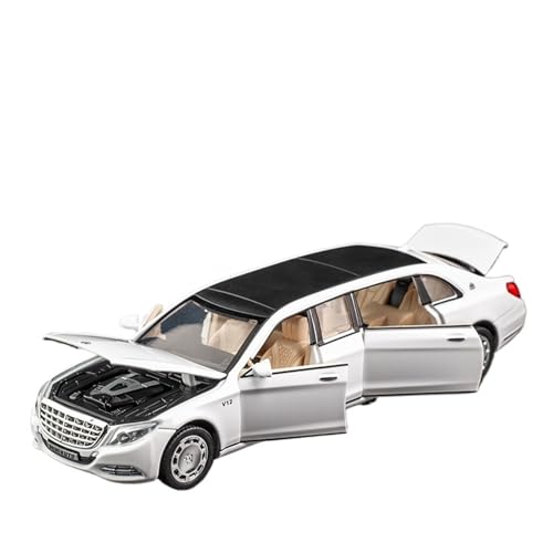 GUOLAIXIANG Für S650 Legierung Auto Modell Erweiterte Version 1:32 Simulation Auto Modell Rebound Modell Metall Ornament(White) von GUOLAIXIANG