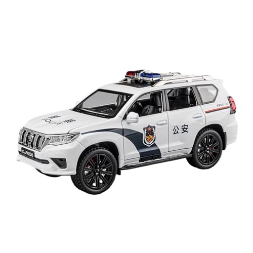 GUOLAIXIANG Für Sammeln Prado Auto Modell 1:22 Legierung Domineering Polizei Auto Spezielle Polizei Off-Road Regenerative Metall Auto Modell von GUOLAIXIANG