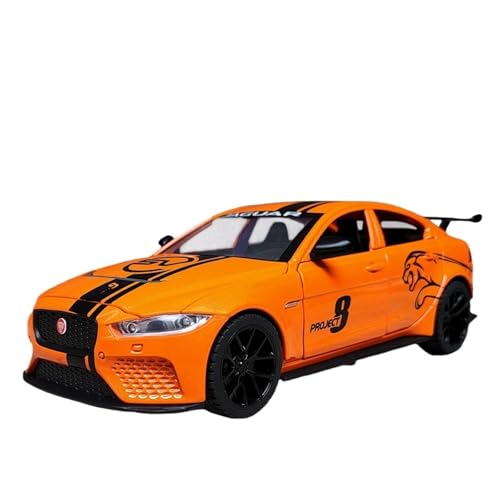 GUOLAIXIANG Für Siebentürige 1:24XE Automodell Sportwagen Metall Große Simulation Rennwagen Modell Ornamente(Orange) von GUOLAIXIANG