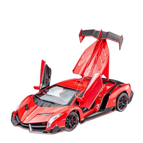 GUOLAIXIANG Für: Lambo VENENO, Automodell Aus Legierung Im Maßstab 1/24, Mit Hochsimulierter Pullback-Sound- Und Lichtfunktion(Red) von GUOLAIXIANG