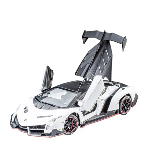 GUOLAIXIANG Für: Lambo VENENO, Automodell Aus Legierung Im Maßstab 1/24, Mit Hochsimulierter Pullback-Sound- Und Lichtfunktion(White) von GUOLAIXIANG