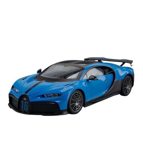 GUOLAIXIANG Spielzeug 1/18 Auto Modell Lenkung Stoßdämpfer Spielzeug Simulation Auto Modell Sammlung Für Große Größe Bugatti Chiron Legierung(Blue) von GUOLAIXIANG