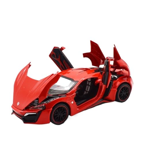 GUOLAIXIANG Spielzeug 1/24 Legierung Supersportwagen Modell Luxusauto Geschenk für Lycan Automodell Simulation(Red) von GUOLAIXIANG