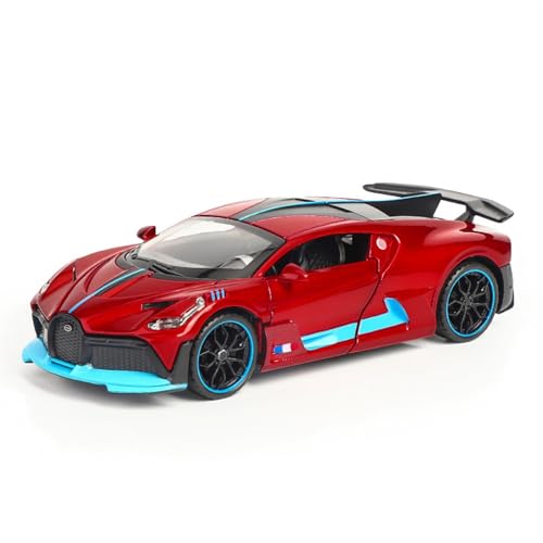 GUOLAIXIANG Spielzeug 1/32 Für Jungen Mädchen Erwachsene Geschenk Diecast Auto Für Divo Modell Auto Zurückziehen Mit Sound Und Licht Spielzeug Auto(Red) von GUOLAIXIANG