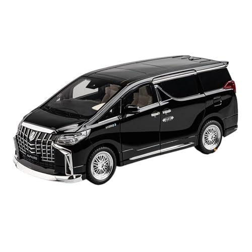 GUOLAIXIANG Spielzeug 1:18 Autospielzeug Mit Ton Und Licht, Zinklegierungskörper Für Alphard MPV-Automodell, Zurückziehbar(Black) von GUOLAIXIANG