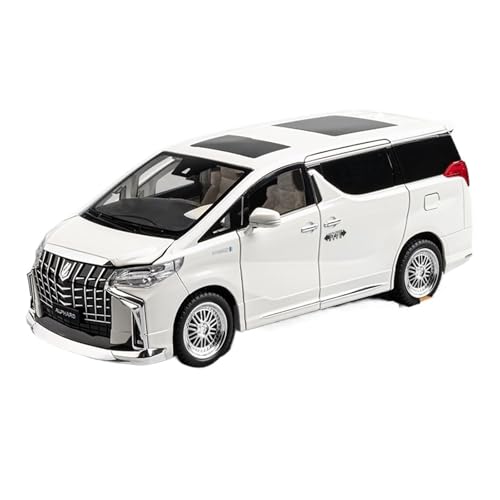 GUOLAIXIANG Spielzeug 1:18 Autospielzeug Mit Ton Und Licht, Zinklegierungskörper Für Alphard MPV-Automodell, Zurückziehbar(White) von GUOLAIXIANG