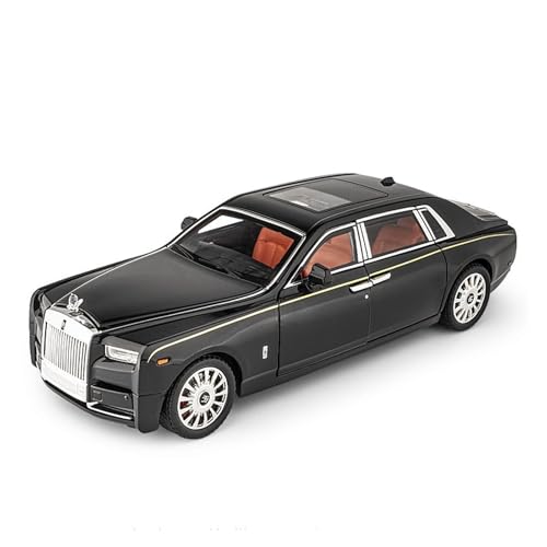 GUOLAIXIANG Spielzeug 1:18 Back-Auto-Spielzeug Mit Ton Und Licht, Karosserie Aus Zinklegierung Für Rolls-Royce Phantom-Automodell(Black) von GUOLAIXIANG