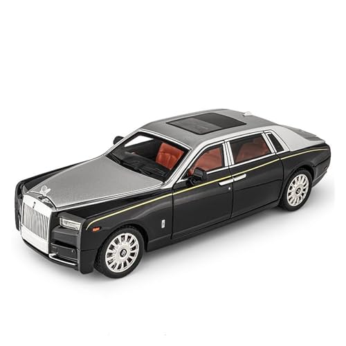 GUOLAIXIANG Spielzeug 1:18 Back-Auto-Spielzeug Mit Ton Und Licht, Karosserie Aus Zinklegierung Für Rolls-Royce Phantom-Automodell(Silver) von GUOLAIXIANG