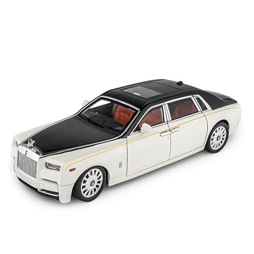 GUOLAIXIANG Spielzeug 1:18 Back-Auto-Spielzeug Mit Ton Und Licht, Karosserie Aus Zinklegierung Für Rolls-Royce Phantom-Automodell(White) von GUOLAIXIANG