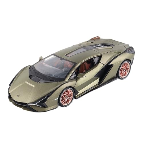 GUOLAIXIANG Spielzeug 1:18 Für Lamborghini Sian Automodell Pull Back Autospielzeug Mit Sound Und Licht Zinklegierung Karosserie(Green) von GUOLAIXIANG