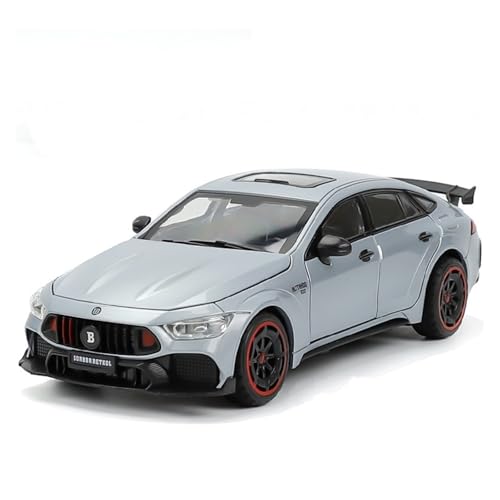 GUOLAIXIANG Spielzeug 1:24 Für AMG GT63 Automodell Zurückziehbares Autospielzeug Mit Sound Und Licht Zinklegierungskörper(Silver) von GUOLAIXIANG