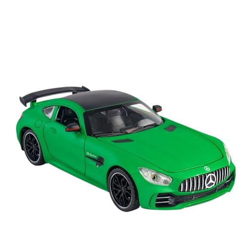 GUOLAIXIANG Spielzeug 1:24 Für AMG GTR Automodell Zurückziehbares Autospielzeug Mit Sound Und Licht Zinklegierungskörper(Green) von GUOLAIXIANG