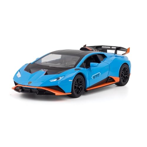 GUOLAIXIANG Spielzeug 1:24 Für Huracan STO Automodell Zurückziehen Autospielzeug Mit Sound Und Licht Zinklegierung Körper(Blue) von GUOLAIXIANG