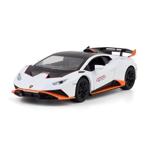 GUOLAIXIANG Spielzeug 1:24 Für Huracan STO Automodell Zurückziehen Autospielzeug Mit Sound Und Licht Zinklegierung Körper(White) von GUOLAIXIANG