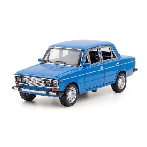 GUOLAIXIANG Spielzeug 1:24 Für Lada 2016 Automodell Pull Back Autospielzeug Mit Sound Und Licht Zinklegierung Karosserie(Blue) von GUOLAIXIANG