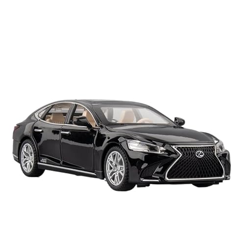 GUOLAIXIANG Spielzeug 1:24 Für Lexus LS500H Automodell Zurückziehendes Autospielzeug Mit Sound Und Licht Zinklegierungskörper(Black) von GUOLAIXIANG