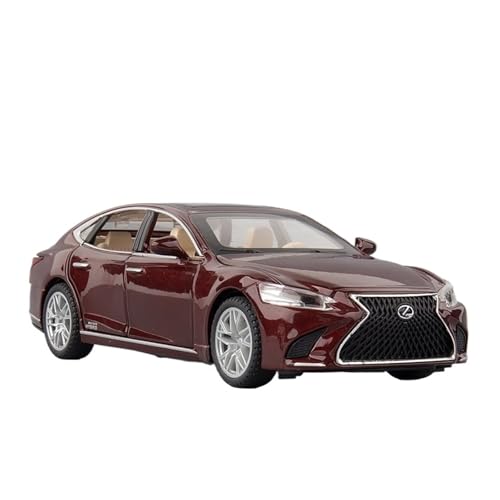 GUOLAIXIANG Spielzeug 1:24 Für Lexus LS500H Automodell Zurückziehendes Autospielzeug Mit Sound Und Licht Zinklegierungskörper(Red) von GUOLAIXIANG