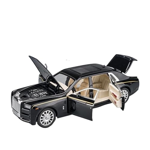 GUOLAIXIANG Spielzeug 1:24 Für Rolls-Royce Phantom Automodell, Zurückziehbares Autospielzeug Mit Sound Und Licht, Karosserie Aus Zinklegierung(Black) von GUOLAIXIANG