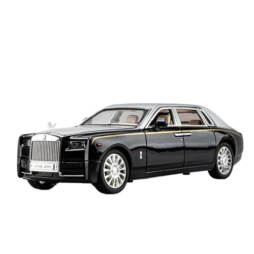 GUOLAIXIANG Spielzeug 1:24 Für Rolls-Royce Phantom Automodell, Zurückziehbares Autospielzeug Mit Sound Und Licht, Karosserie Aus Zinklegierung(Silver) von GUOLAIXIANG