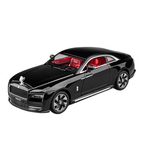 GUOLAIXIANG Spielzeug 1:24 Für Rolls-Royce Spectre Automodell, Zurückziehbares Autospielzeug Mit Sound Und Licht, Karosserie Aus Zinklegierung(Black) von GUOLAIXIANG