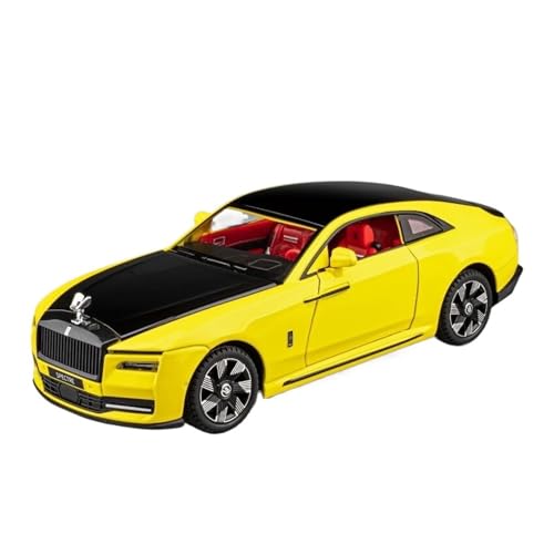 GUOLAIXIANG Spielzeug 1:24 Für Rolls-Royce Spectre Automodell, Zurückziehbares Autospielzeug Mit Sound Und Licht, Karosserie Aus Zinklegierung(Yellow) von GUOLAIXIANG