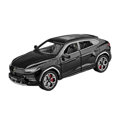 GUOLAIXIANG Spielzeug 1:24 Für Urus Automodell Pull Back Autospielzeug Mit Sound Und Licht Zinklegierung Karosserie(Black) von GUOLAIXIANG