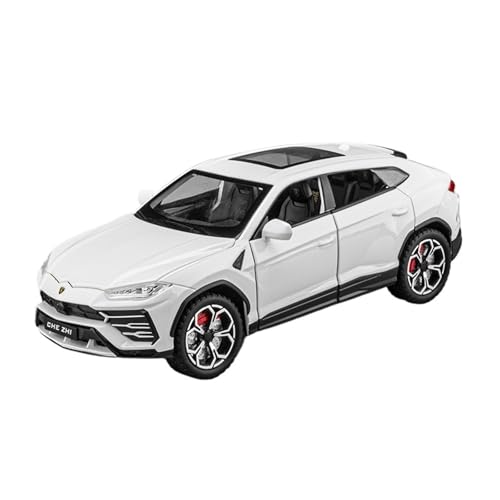 GUOLAIXIANG Spielzeug 1:24 Für Urus Automodell Pull Back Autospielzeug Mit Sound Und Licht Zinklegierung Karosserie(White) von GUOLAIXIANG