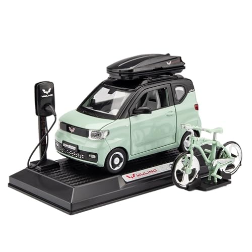 GUOLAIXIANG Spielzeug 1:24 Für WULING HONGGUANG EV Automodell, Zurückziehbares Autospielzeug Mit Sound Und Licht, Karosserie Aus Zinklegierung(Green) von GUOLAIXIANG