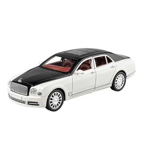 GUOLAIXIANG Spielzeug 1:24 Simulation Auto Modell Sammlung Große Größe Legierung Für Mulsanne Auto Modell Lenkung Stoßdämpfer Spielzeug(White) von GUOLAIXIANG