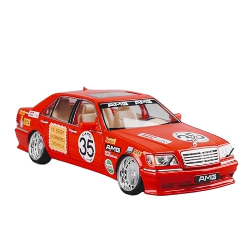 GUOLAIXIANG Spielzeug 1:24 Zurück Auto Spielzeug Mit Ton Und Licht Zinklegierung Körper Für AMG 320SEL Auto Modell Pull(Red) von GUOLAIXIANG