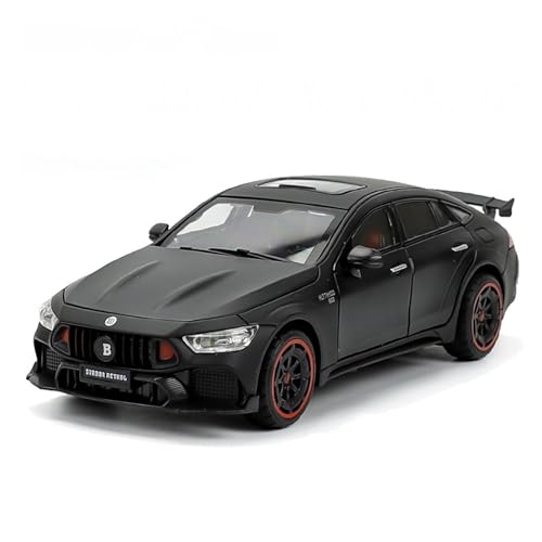 GUOLAIXIANG Spielzeug 1:24 Zurück Auto Spielzeug Mit Ton Und Licht Zinklegierung Körper Für AMG GT63 Auto Modell Pull(Black) von GUOLAIXIANG