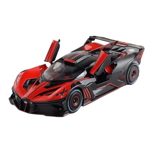 GUOLAIXIANG Spielzeug 1:24 Zurück Auto Spielzeug Mit Ton Und Licht Zinklegierung Körper Für Bolide Auto Modell Pull(Red) von GUOLAIXIANG