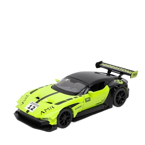 GUOLAIXIANG Spielzeug 1:32 Für Aston Martin Vulcan Automodell, Zurückziehbares Autospielzeug Mit Sound Und Licht, Karosserie Aus Zinklegierung(Green 01) von GUOLAIXIANG