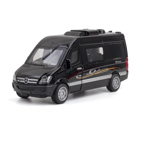 GUOLAIXIANG Spielzeug 1:32 Für Sprinter MPV-Automodell, Zurückziehbares Autospielzeug Mit Sound Und Licht, Zinklegierungskörper(Black) von GUOLAIXIANG