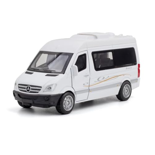 GUOLAIXIANG Spielzeug 1:32 Für Sprinter MPV-Automodell, Zurückziehbares Autospielzeug Mit Sound Und Licht, Zinklegierungskörper(White) von GUOLAIXIANG