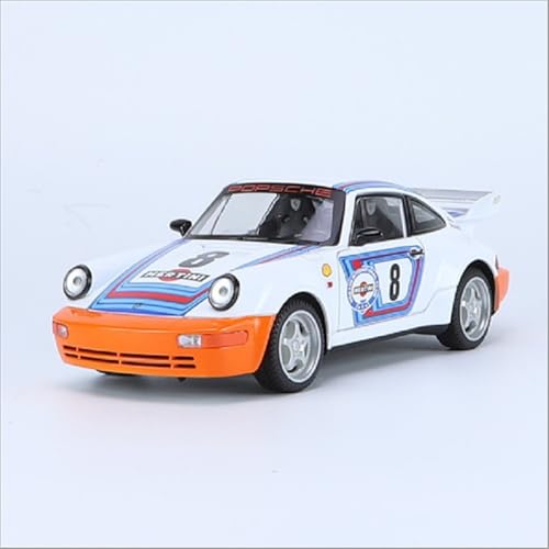 Spielzeug 1:24 Für Pors-Che 911 Carrera RS Automodell, Zurückziehbares Autospielzeug Mit Sound Und Licht, Karosserie Aus Zinklegierung(White) von GUOLAIXIANG