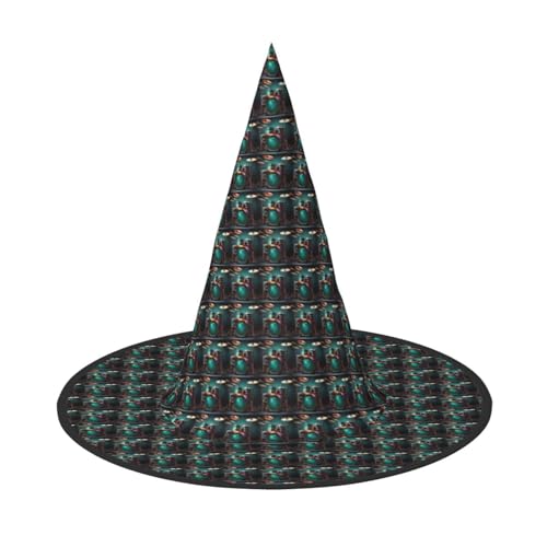 GUOLGP Cooles Schlagzeug-Set, Druck, stilvoller Halloween-Hexenhut, für Partys, Karneval und Cosplay, leicht, faltbar GUOLGP Cooles Schlagzeug-Set, Druck, stilvoller Halloween-Hexenhut, für Partys, Karneval und Cosplay, leicht, faltbar von GUOLGP