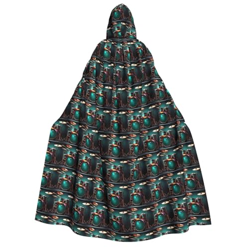 GUOLGP Cooles Schlagzeug-Set, Druck für Damen und Herren, Kapuzenumhang für Halloween, Weihnachten, Karneval, Mottopartys GUOLGP Cooles Schlagzeug-Set, Druck für Damen und Herren, Kapuzenumhang für Halloween, Weihnachten, Karneval, Mottopartys von GUOLGP