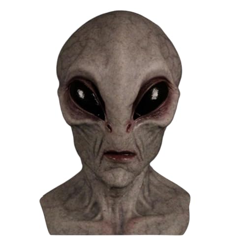 GUOMIYOYO Halloween Alien Maske Realistische Alien Gesichtsmasken Lustige Cosplay Prop Maske UFO Streich Kostüm Maske für Halloween Cosplay Party von GUOMIYOYO