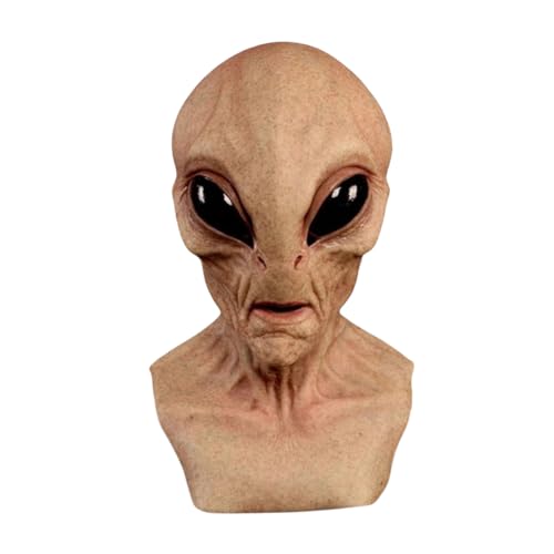 GUOMIYOYO Halloween Alien Maske Realistische Alien Gesichtsmasken Lustige Cosplay Prop Maske UFO Streich Kostüm Maske für Halloween Cosplay Party von GUOMIYOYO