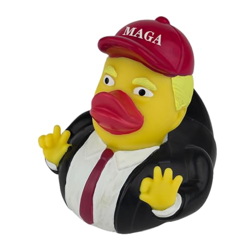 GUOMIYOYO Neuheit Trump Rubber Duck Squeak Bath Duck Trump Merchandise Rubber Duckies Badewannenspielzeug für Kinder, Geschenk, Geburtstage, Babypartys, Badezeit für Auto, Tischbadezimmer von GUOMIYOYO