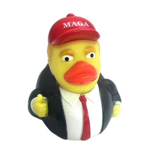 GUOMIYOYO Neuheit Trump Rubber Duck Squeak Bath Duck Trump Merchandise Rubber Duckies Badewannenspielzeug für Kinder, Geschenk, Geburtstage, Babypartys, Badezeit für Auto, Tischbadezimmer von GUOMIYOYO