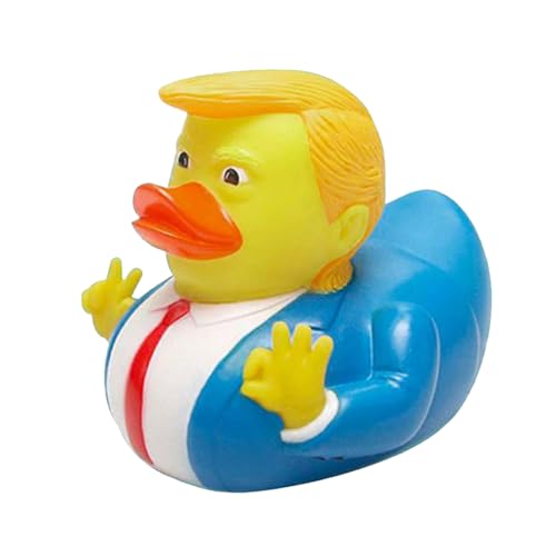 GUOMIYOYO Neuheit Trump Rubber Duck Squeak Bath Duck Trump Merchandise Rubber Duckies Badewannenspielzeug für Kinder, Geschenk, Geburtstage, Babypartys, Badezeit für Auto, Tischbadezimmer von GUOMIYOYO