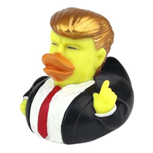 GUOMIYOYO Neuheit Trump Rubber Duck Squeak Bath Duck Trump Merchandise Rubber Duckies Badewannenspielzeug für Kinder, Geschenk, Geburtstage, Babypartys, Badezeit für Auto, Tischbadezimmer von GUOMIYOYO