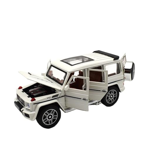 1/24 Für G63 4 * 4 Modell Auto Zink Legierung Pull Back Spielzeug Auto Mit Sound Und Licht Für Kinder Geschenk(White) von GUOXUN