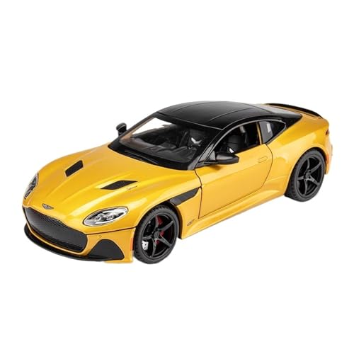 GUOXUN 1:22 Für Aston Martin DBS Automodell Pull Back Autospielzeug Mit Sound Und Licht Zinklegierung Karosserie(Yellow) von GUOXUN