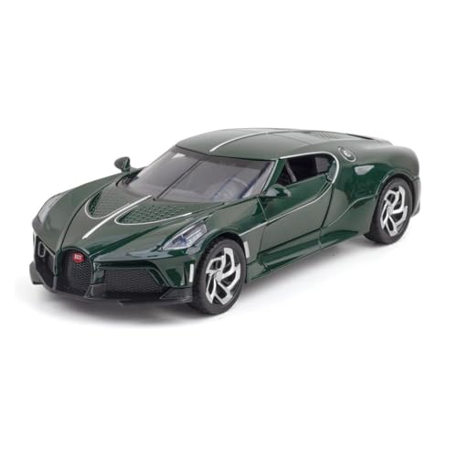 GUOXUN 1:24 Für Bugatti La Voiture Noire Automodell Pull Back Autospielzeug Mit Sound Und Licht Zinklegierung Karosserie(Green) von GUOXUN