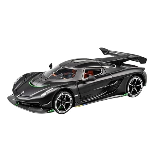 GUOXUN 1:24 Für Koenigsegg JESKO Automodell Pull Back Autospielzeug Mit Sound Und Licht Zinklegierung Karosserie(Black) von GUOXUN