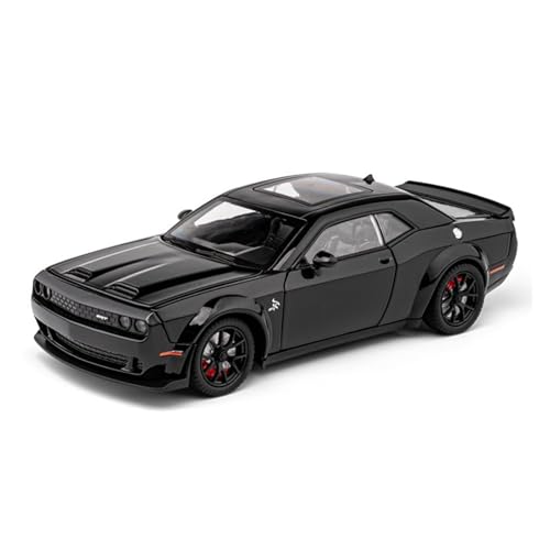 GUOXUN 1:24 Für SRT Hellcat Automodell Pull Back Autospielzeug Mit Sound Und Licht Zinklegierung Karosserie(Black) von GUOXUN